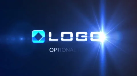 Dark Glow Particles 3D Spin Corporate Logo Build with Text Title Optical Flares Stock After Effects