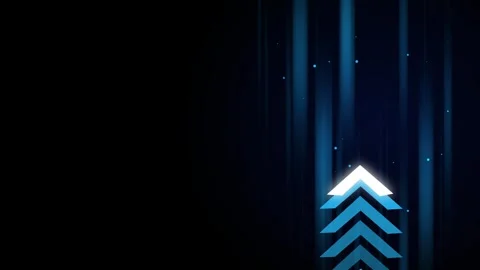 Dark glowing arrow stack rising background with light beams and particles f.. Stock Footage 336874452