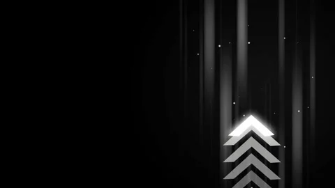 Dark glowing arrow stack rising background with light beams and particles f.. Stock Footage 336874454