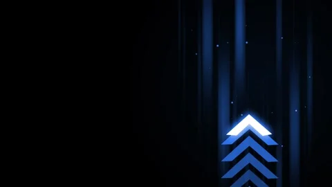 Dark glowing arrow stack rising background with light beams and particles f.. Stock Footage 336874464