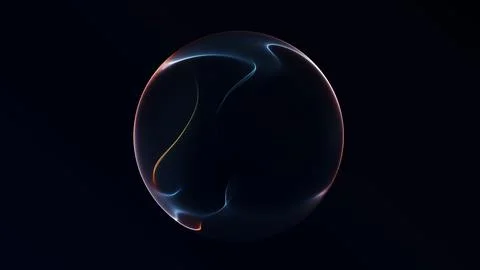 Dark glowing energy sphere with subtle blue light and smooth plasma edges. .. イラスト素材