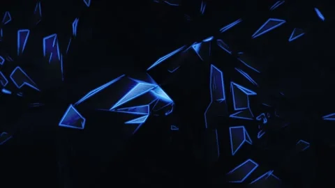Dark Glowing Polygons Stock Footage 109411079