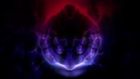 Dark glowing psychedelic morphing organic shape, surreal psychedelic Stock Footage 75929189