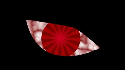 Dark Glowing Red Evil Eye Comic Horror Stock Footage 336837570