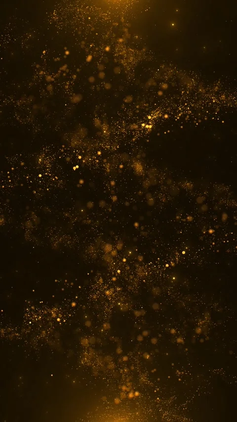 Dark gold dust wave motion background luminous particle clouds, elegant sparkles Stock Footage 340415725
