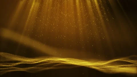 Dark Gold particle form abstract animation background. 3D Rendering. Stock Footage 140202637