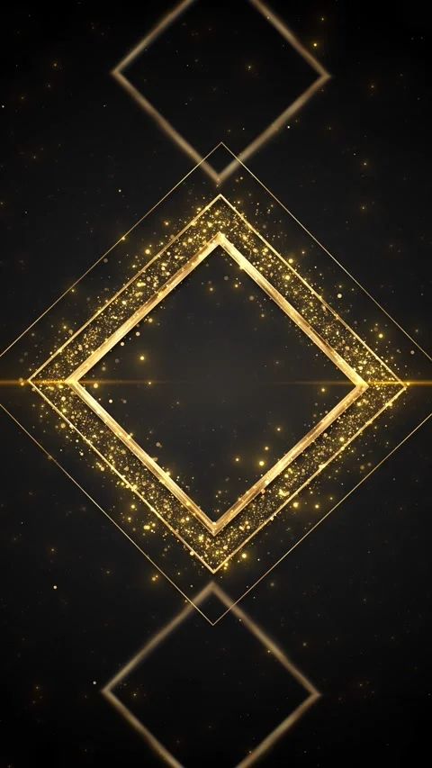 Dark gold spark dust motion floating particle formations, glowing wave shapes, r Stock Footage 340400711
