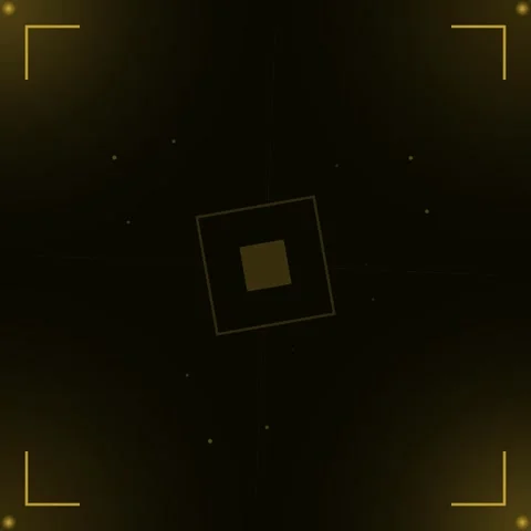 Dark Golden Geometric Diamond Shape with Particles and Corner Lights - Abst.. Stock Footage 346283820