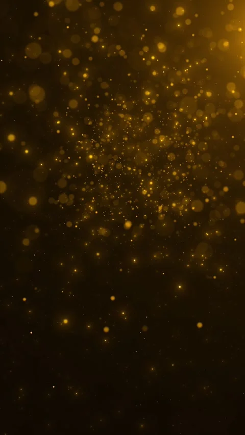 Dark golden glitter bokeh background warm particles, soft light clusters, empty Stock Footage 340413030