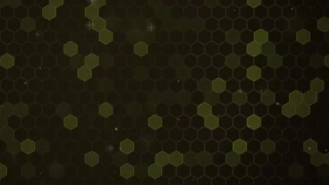 Dark Golden Hexagonal Grid Pattern Motion Loop Background Stock Footage 345297282