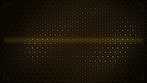 Dark Golden Hexagonal Pattern Background with Subtle Glow and Light Reflectio Stock Footage 346660235