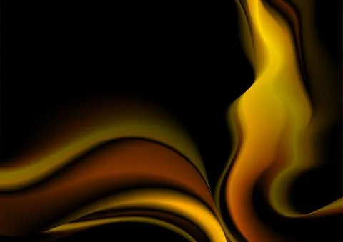 Dark golden liquid flowing waves abstract background 스톡 일러스트