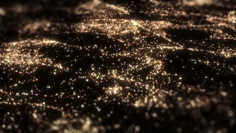 Dark Golden Particles Field Stock Footage 235598448