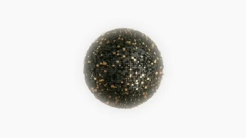 Dark golden rendered 3d sphere Video stock 75248471