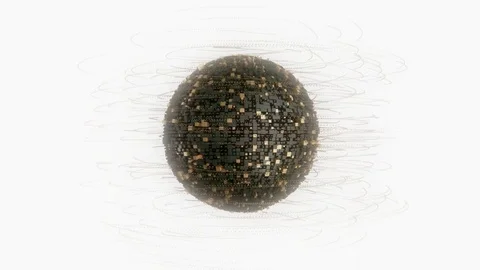 Dark golden rendered 3d sphere Stock Footage 75248535
