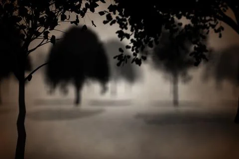 Dark gothic scene with trees Illustrazione stock