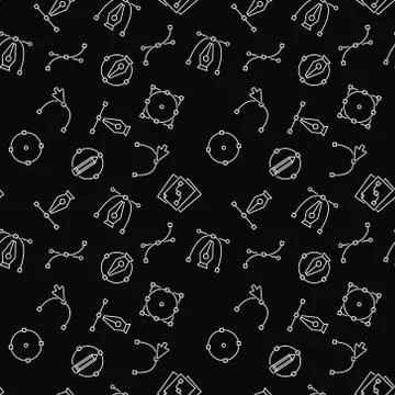 Dark graphics design vector seamless pattern Stock Illustration