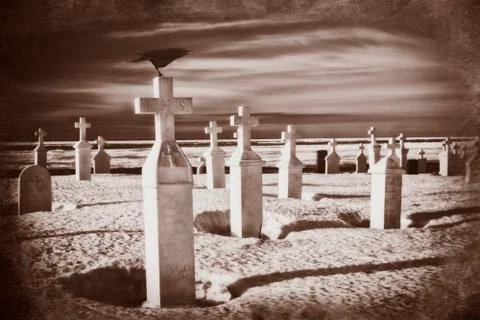 Dark graveyard Stock Photos