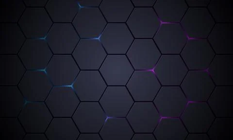 Dark gray 3D hexagonal technology vector abstract background. 스톡 일러스트