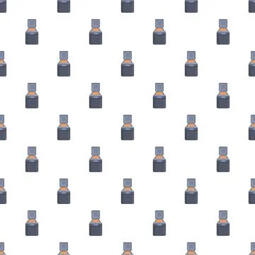 Dark gray and orange essential oil dropper bottle pattern Stock Illustration