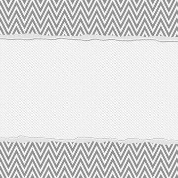 Dark gray and white torn chevron frame background Stock Illustration