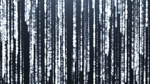 On a dark gray background, chains of bright white hearts appear on top Stock Footage 259371321