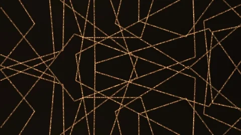 On a dark gray background, the golden lines create an abstract geometric pattern Stock Footage 321339398