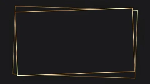 On a dark gray background, there are two golden rectangular frames in the middle Stock Footage 319443463