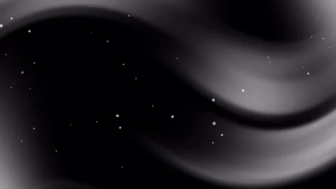 Dark gray background with a wavy, abstract shape and particles Stock Footage 280213657