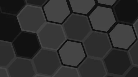 Dark gray to black hexagonal tile pattern filling the frame with subtle outli Stockillustratie