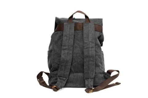 Dark gray city backpack isolated on white background Stock Photos