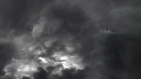 Dark gray clouds  Lightning Storm Loop. Stock Footage 252892751