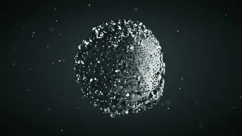 Dark gray cluster of bubbles is floating seamless loop 3D render animation Stock Footage 171112458