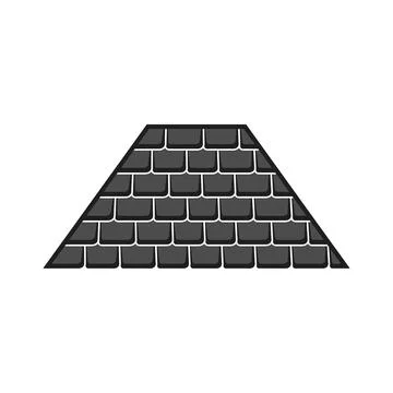 Dark gray cobblestone texture graphic in trapezoid shape with computer graphi Stock-Illustration