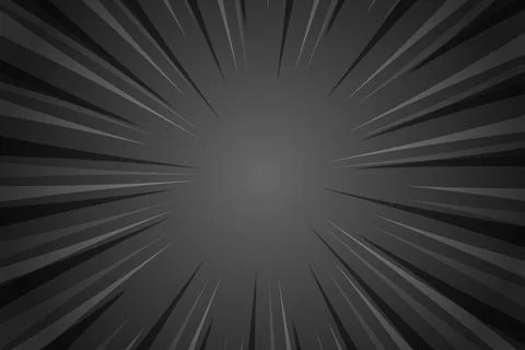 Dark Gray Comic Style Radial Background with Abstract Speed Rays and Copy Spa Stock Illustration