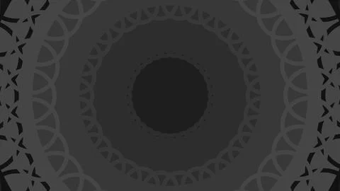 Dark gray concentric circles with repeating lace-like motifs form a symmetric Иллюстрация