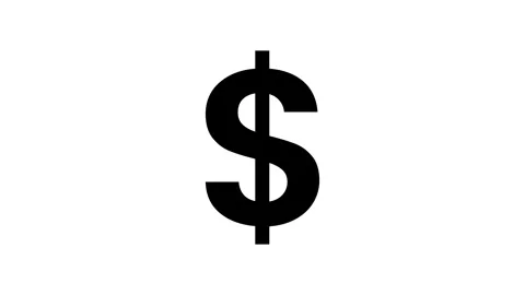 Dark Gray Dollar Sign Icon on White Background Keywords: dollar sign, curre.. Stock Footage 321789984