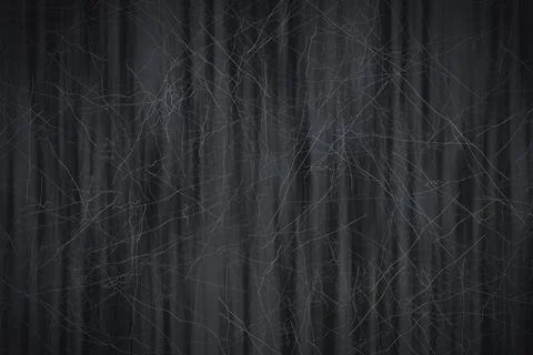 Dark gray dramatic curtain background featuring fine tangled scratches and .. Stock Illustration