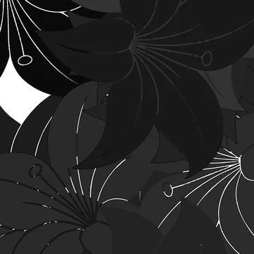 Dark Gray Floral Pattern Abstract Background Stock Illustration