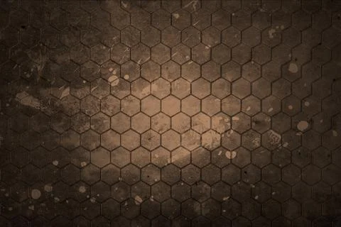 Dark gray hexagon background and real texture Stock Illustration