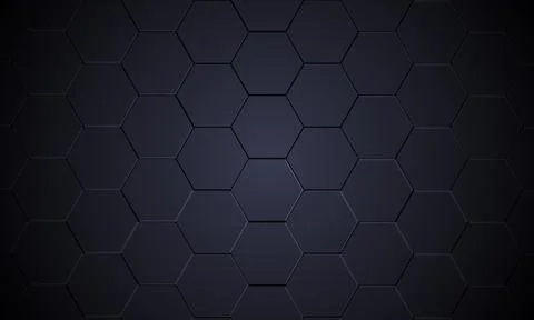 Dark gray hexagonal metallic abstract background. Stock Illustration