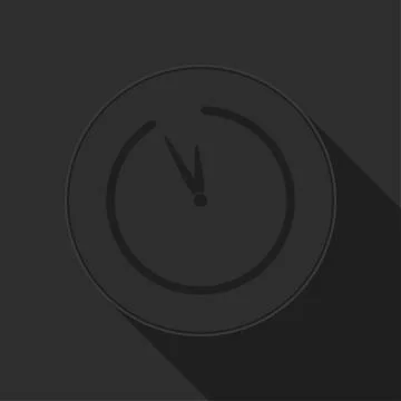 Dark gray icon with clock Stock Illustration