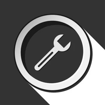 Dark gray icon with spanner Stock Illustration
