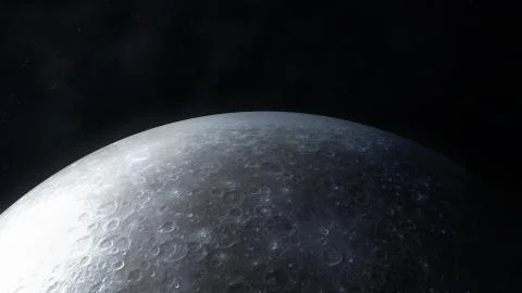 Dark gray image of the moon surface close-up. Stock Illustration