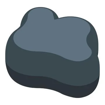 Dark gray irregular stone floating in white background Stock Illustration