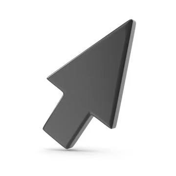 Dark gray mouse cursor pointing right, isolated on a white background. Stock Illustration