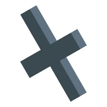 Dark gray multiply sign representing multiplication or increase Stock Illustration
