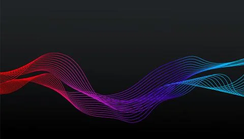 Dark gray neutral abstract background with technology gradient wave Stock Illustration