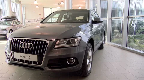 The dark gray new SUV audi q8 Stock Footage 62465515