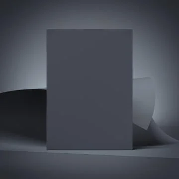 Dark gray picture frame. 3d rendering Stock Illustration